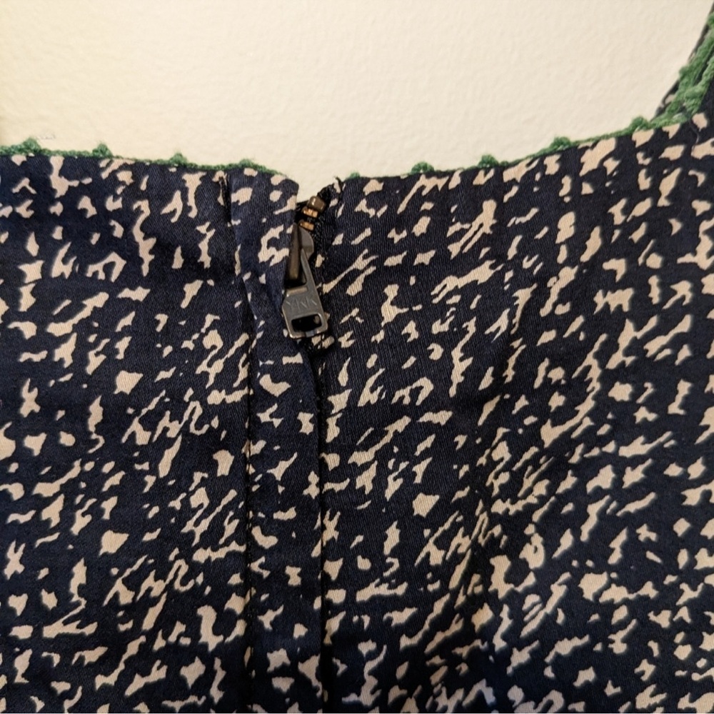 Anthropologie Moulinette Soeurs Cotton Shift Dress Black, Cream & Green Size 2 - Picture 13 of 16